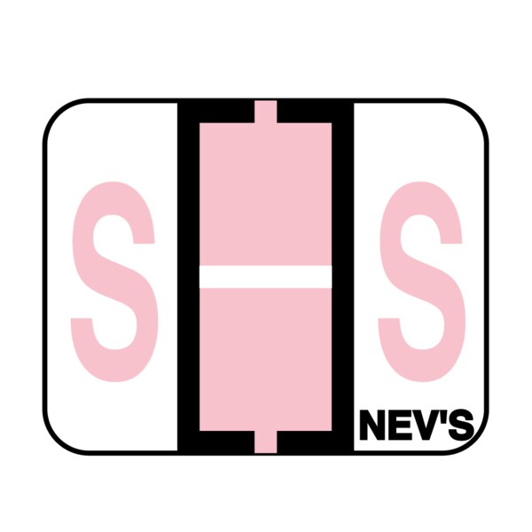 Nevs Tabbie - Filing Labels - Large - Letter S 1" x 1-1/4" Pink XA-T-S - main